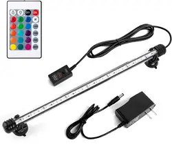 LED Aquarium Light Bar Fish Tank Lights Remote Control IP68 Submersible Waterproof 5050SMD Strip Light Tube RGB Color Changing