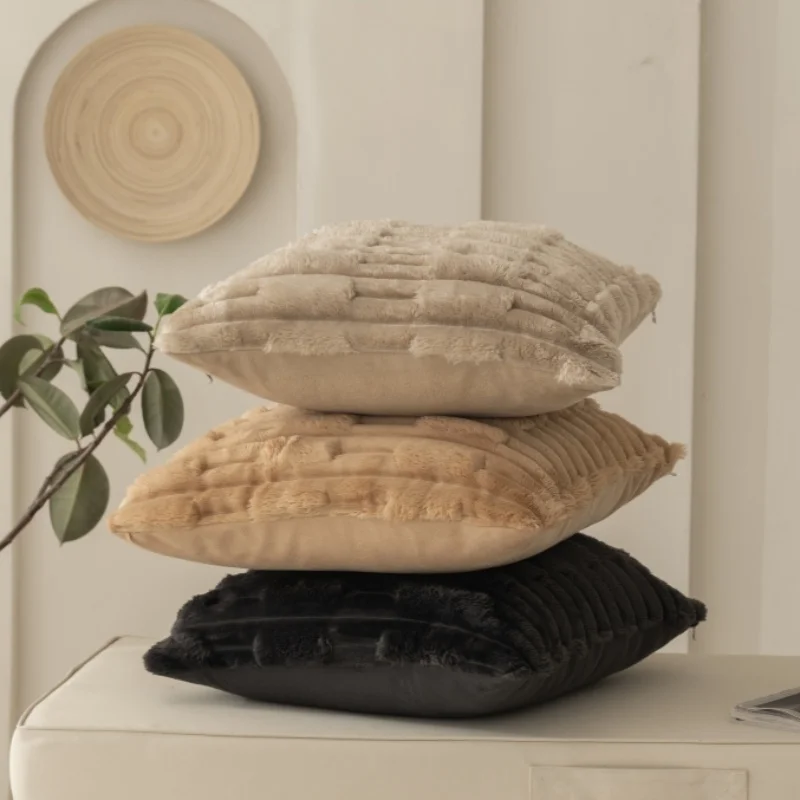 

1pcs 45*45cm Soft Plush Faux Short Fleece Velvet Pillowcase Luxury Style Cushion Covers Pillow Case for Sofa Bedroom