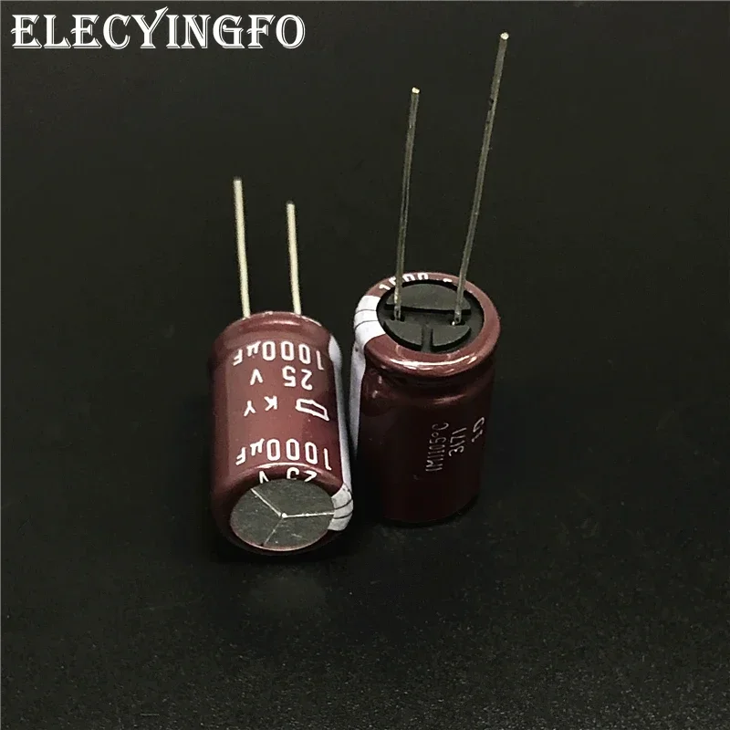 10pcs/100pcs NCC KY Series 12.5x20mm Low ESR Long Life 25V1000uF Aluminum Electrolytic Capacitor