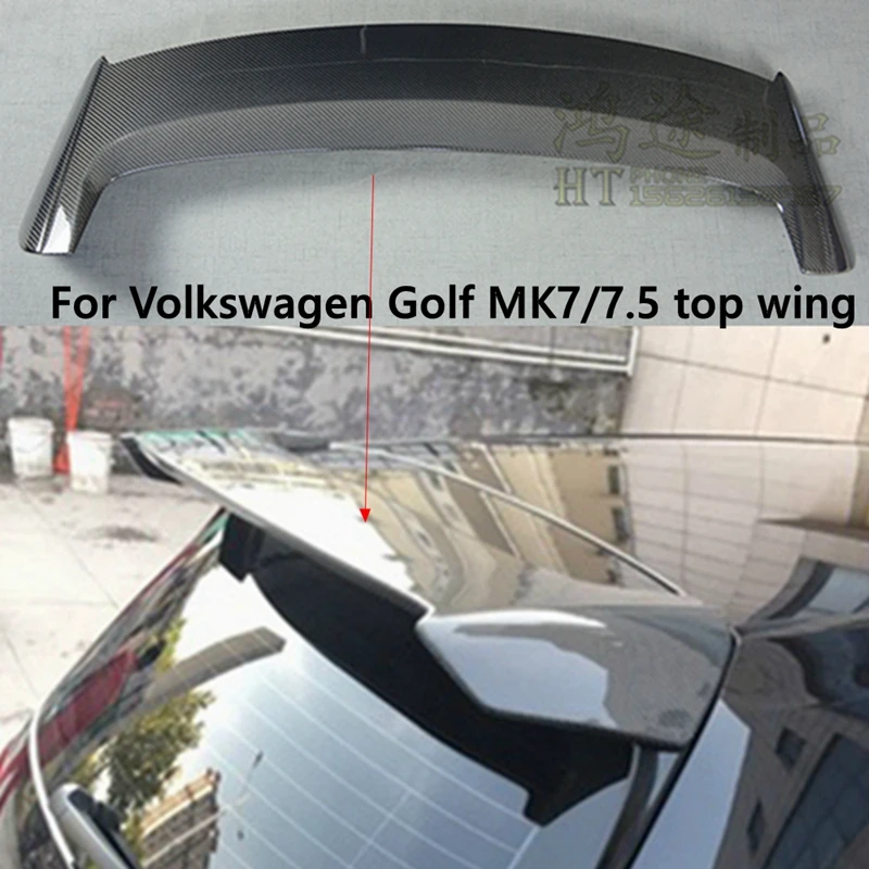 For  Volkswagen Golf MK7/7.5 Rline GTI modified carbon fiber A style roof spoiler special fixed wind wing top wing 2016