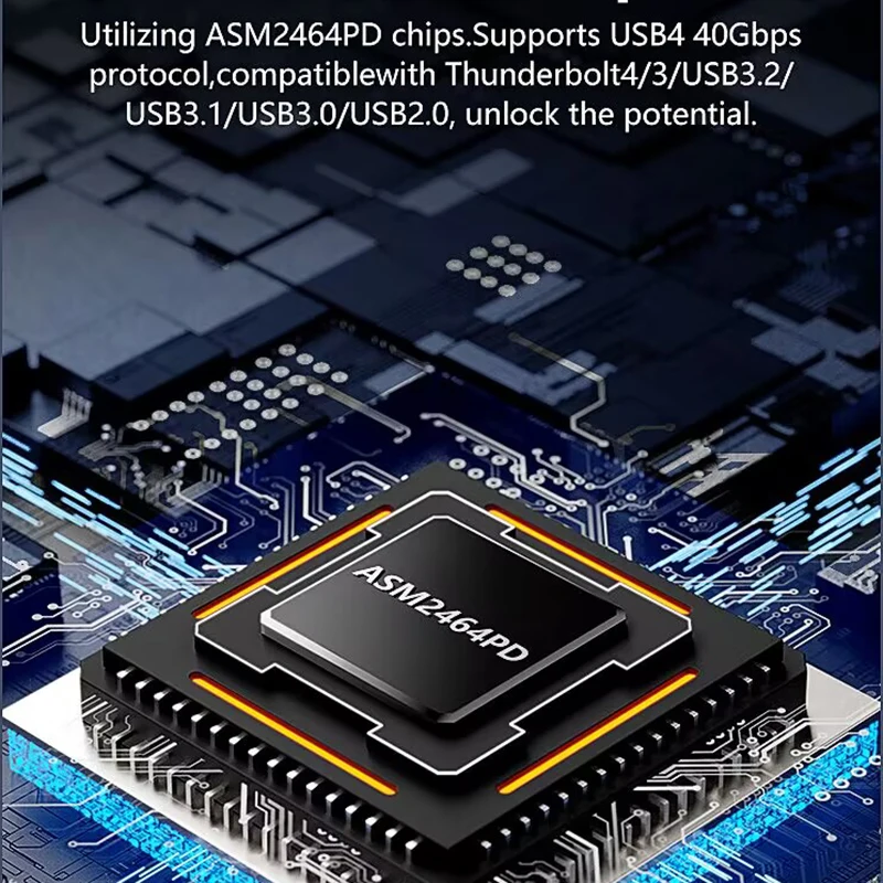 Blueendless USB4 40Gbps M.2 NVMe SSD Enclosure with Cooling Fan PCIe 4.0 Solid State Drive Case Compatible with Thunderbolt 4/3