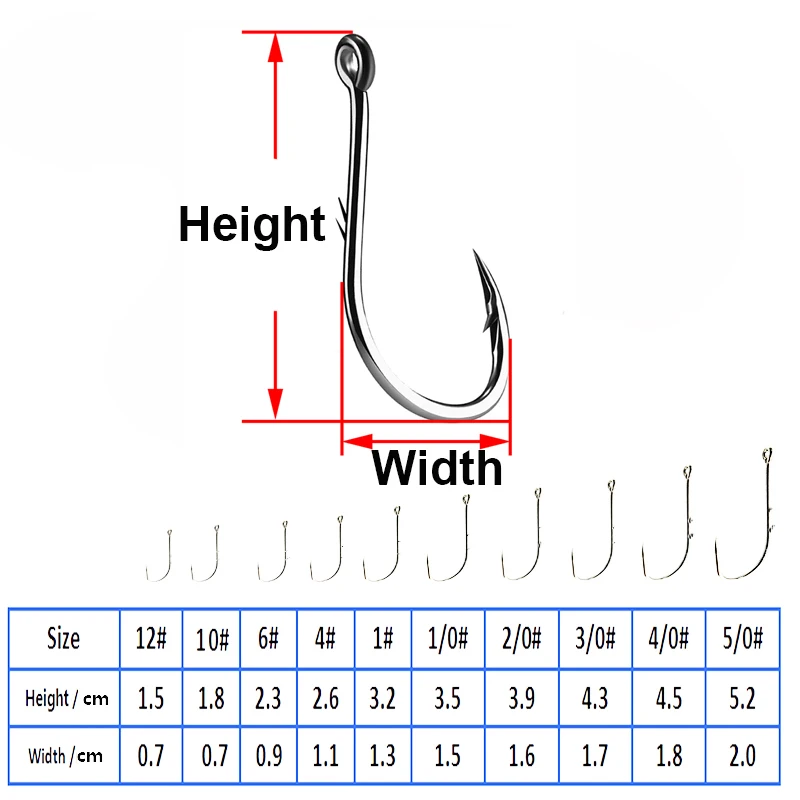 Simpleyi 50pcs/lot Fishing Hooks 6# 1# 1/0-5/0# Fish Hook Bait Holder Jig Big Barbed Hook Treble Hooks Fishing Tackle Pesca