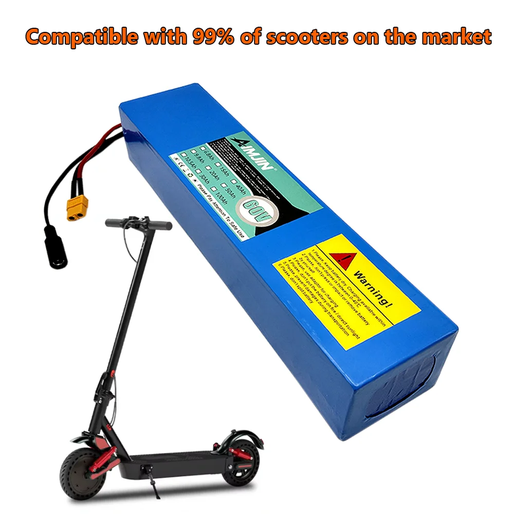 60V 16S2P lithium-ion battery 18650, used for electric scooters 1000W, XT60/T, 67.2V charger, 6800mAh battery