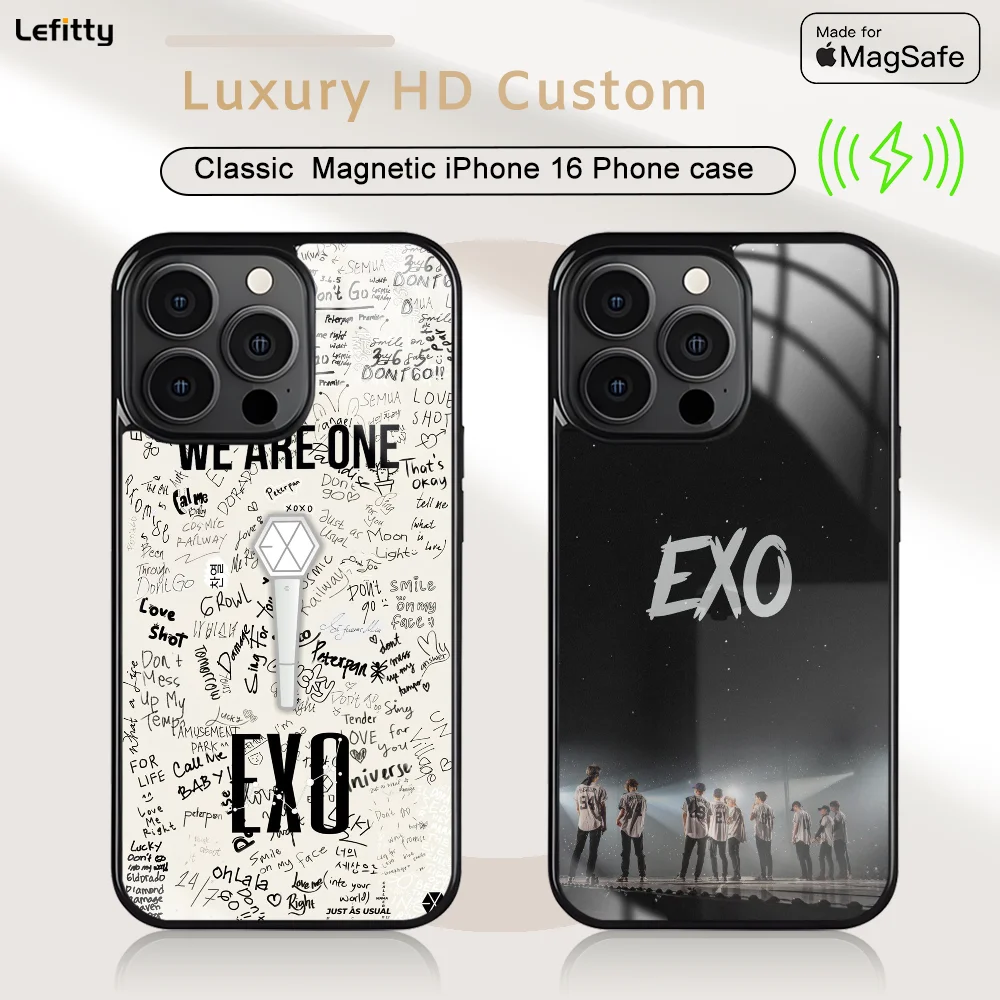 

Korea E-EXOeS Phone Case For iPhone 16 15 14 13 12 11 Pro Max Plus Mini Magnetic Magsafe Wireless Charging Cover