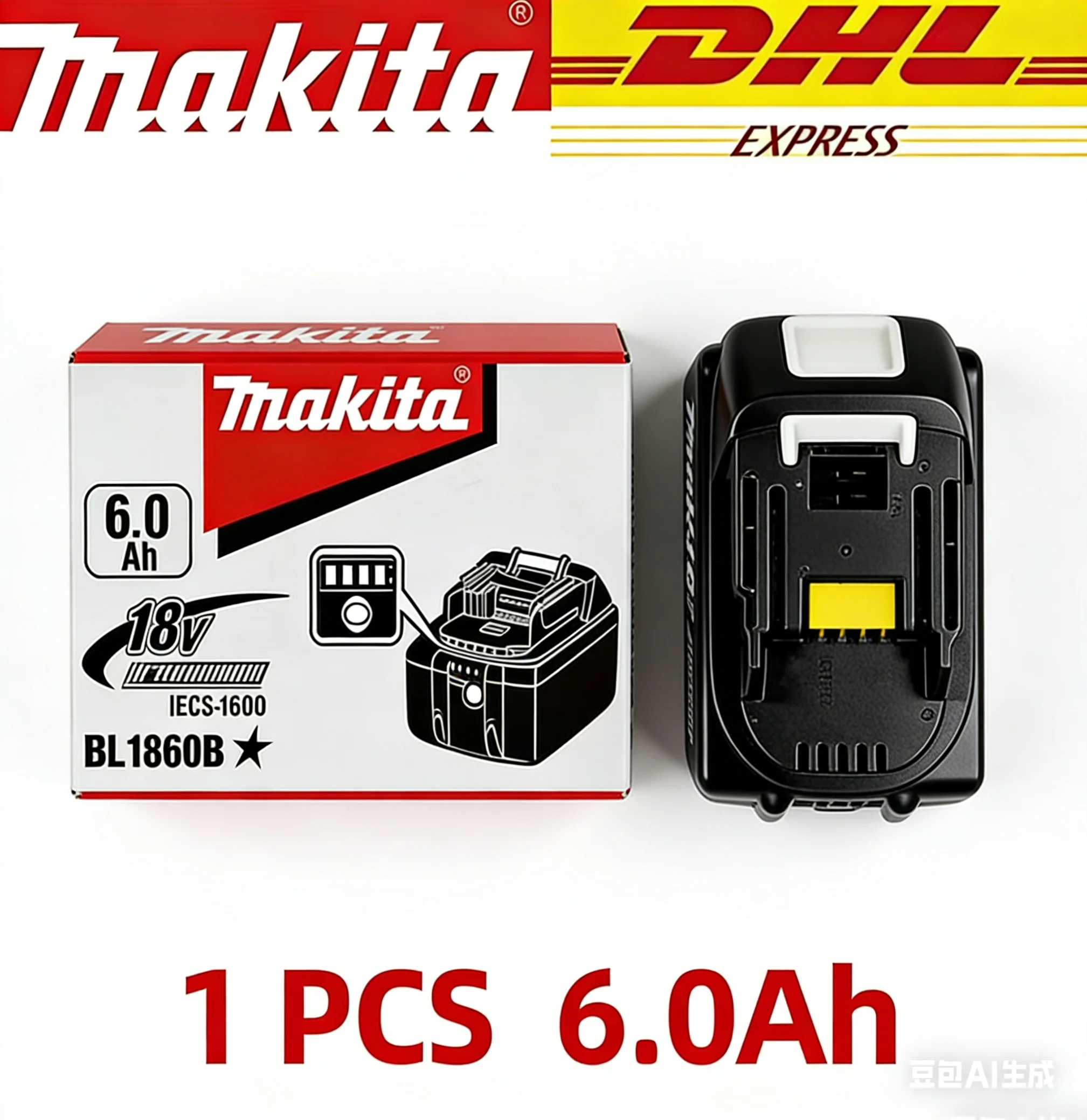 

Makita 18V battery for Makita tool operation 18650 rechargeable battery Makita 18V tool battery replaceable BL1860B+charger