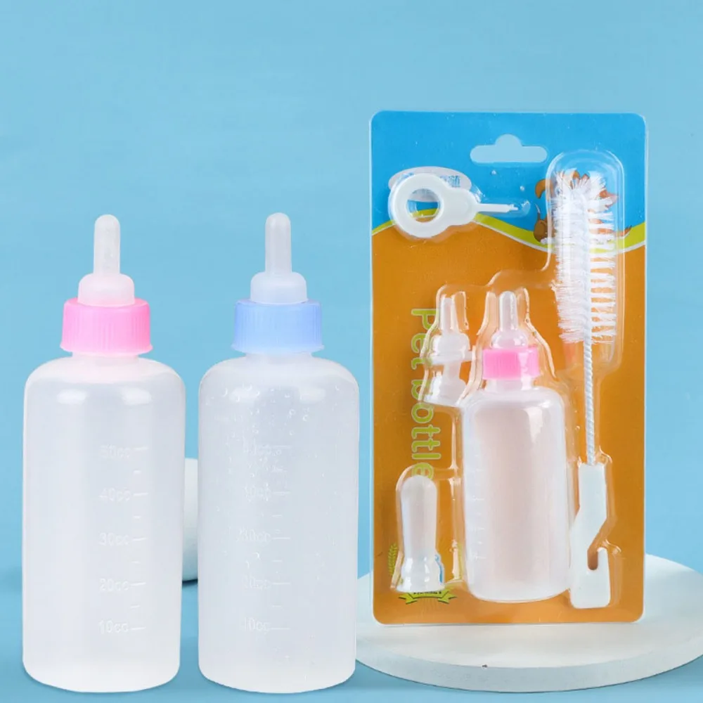 60ml Pet Milk Bottle Set Pet Silicone Milk Bottle Dog and Cat Feeding Water dispenser Pet Supplies