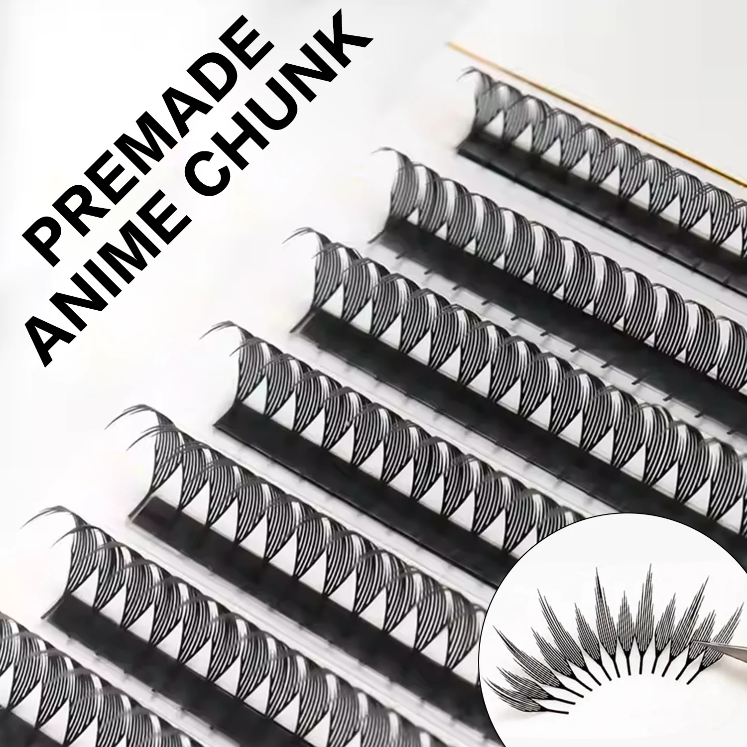 PRAECLARUS 240 팬 Comic Spire Lashes 만화 속눈썹 연장 0.07mm 8-15MM Anime Lash 자동 꽃 Premade Fans Lashes