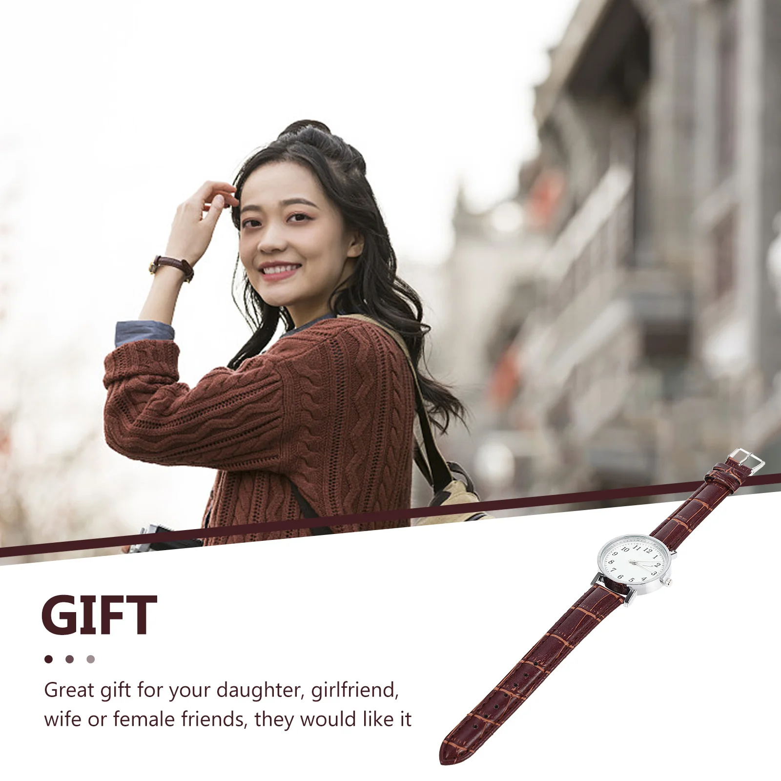 

Ladies Quartz Watch Durable Practical Comfortable Adjustable Strap Elegant Daily Party Outdoor Women Wrist Watch