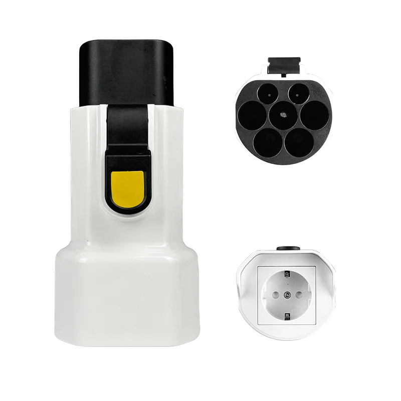 EVqiaoyi 220V Type 2 mannelijke stekker naar Schuko-aansluiting, EV-auto-accessoiresconnector voor Type2-laadstations, oplaadscooters - afbeelding 2