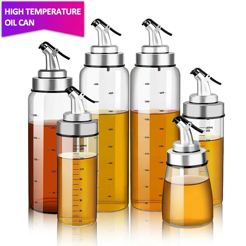 180/300/500ml Cooking Seasoning Oil Bottle Sauce Bottle Glass Storage Bottles for Oil and Vinegar Oil Dispenser For Kitchen