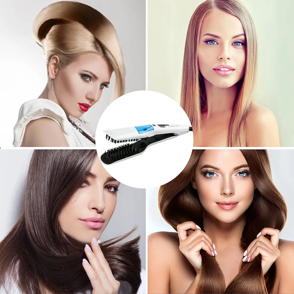 Professional  Steam Hair Straightening Comb Ceramic LCD Display Steam Straightener Electrical Hair Straightener Comb