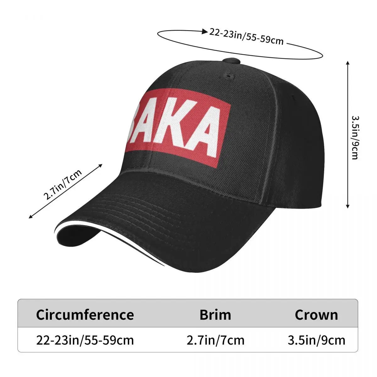 Casquette de Baseball avec Logo Baka pour Homme, Chapeau Personnalisé, 293