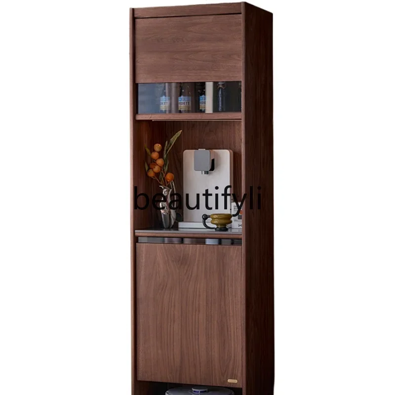 

D38Coffee cabinet, corner cabinet small apartment black walnut wine cabinet sweeper cabinet
