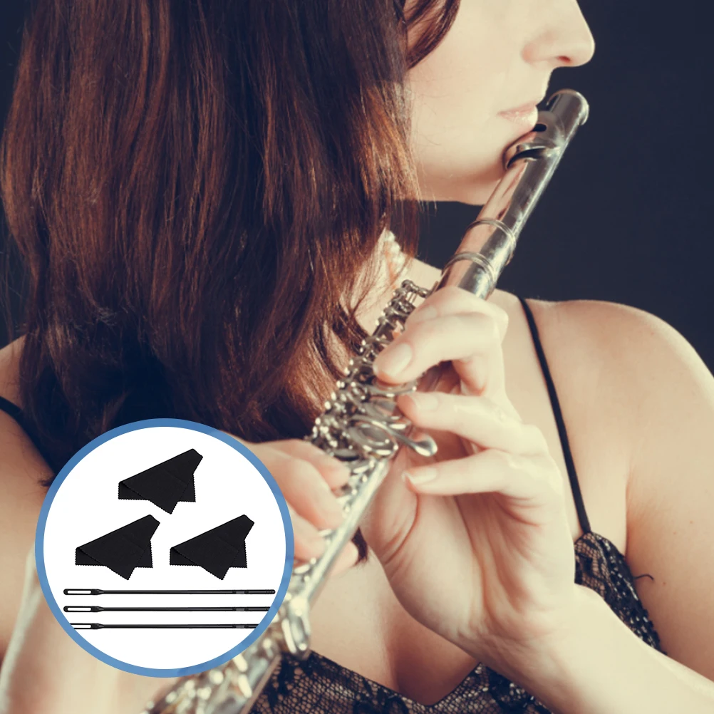 

Flute Cleaning Kit Durable Cloth Rod Smooth Surface Supplies Accessories Musical Instrument Parts Clean Tool Set