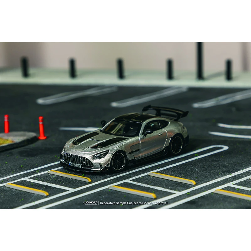 PreSale TW 1:64 AMGGT Black Series Silver Metallic Diecast Diorama Car Model Collection Miniature Toys Tarmac Works