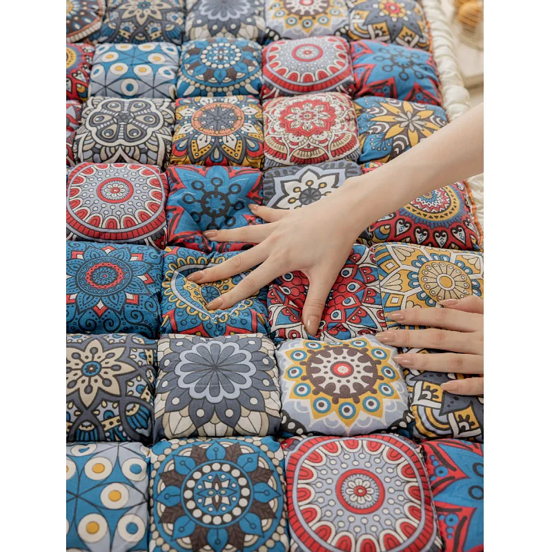 Bohemian Cotton Sofa Cushion - Non-Slip All-Season High-Loft Seat Pad, Thick Decorative Cover for Living Room, Floor, Bed