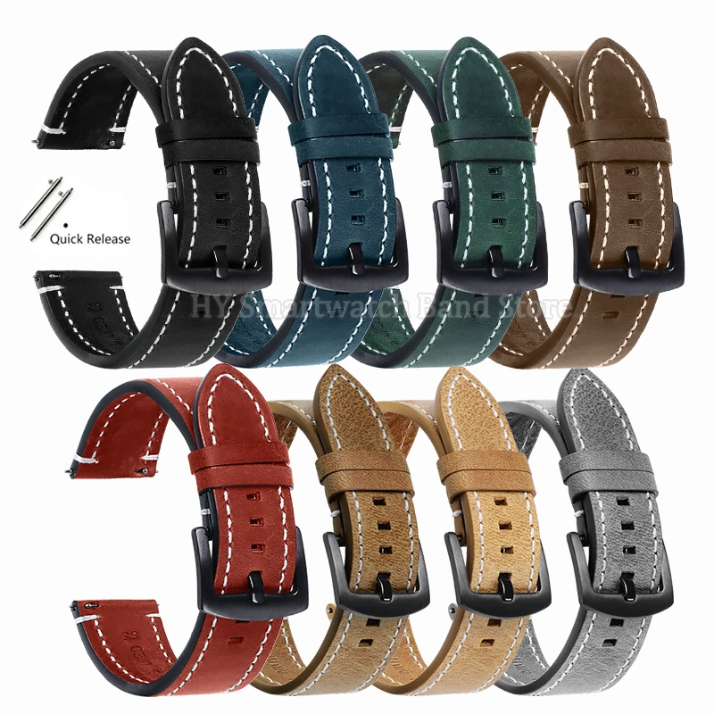 Bracelets de montre en cuir pour Bracelet Seiko 18mm 19mm 20mm 21mm 22mm 24mm pour Omega pour Rolex Bracelet à dégagement rapide Bracelet de Sport