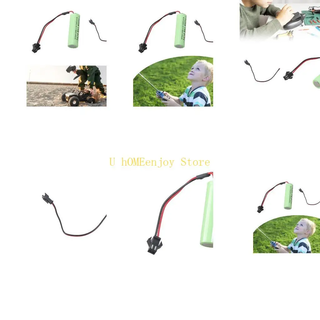 B0KF 2A Dummy Battery Setups Shell Placeholder Not Conductive Terminals Cable for Lamp Toy External Adapter Linking