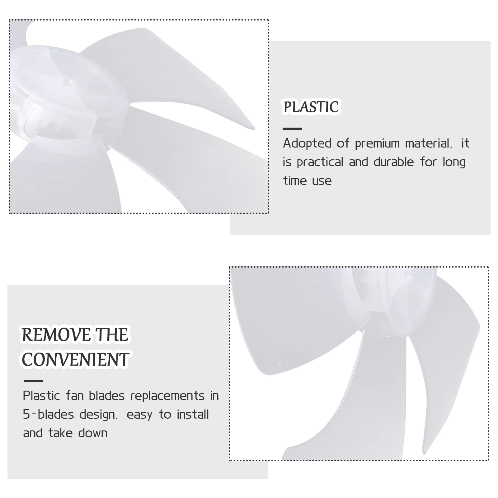 Fan Blades for Table Standing Pedestal Electric Base Oscillating Replacement 14 Inch Plastic Professional