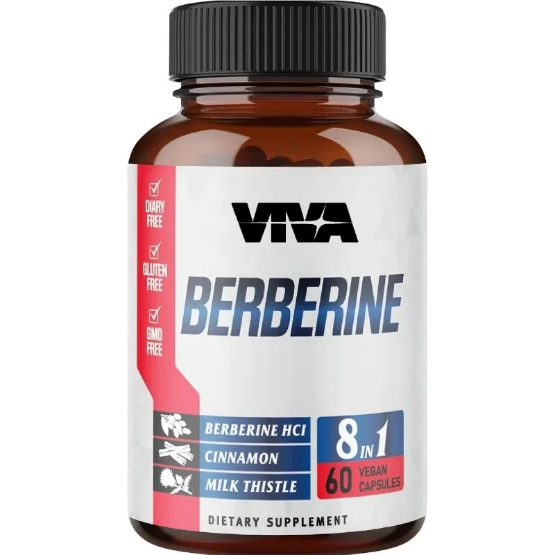 

Berberine supplement capsules contain Ceylon, milk thistle, turmeric, elderberry, and other ingredients to support immune health