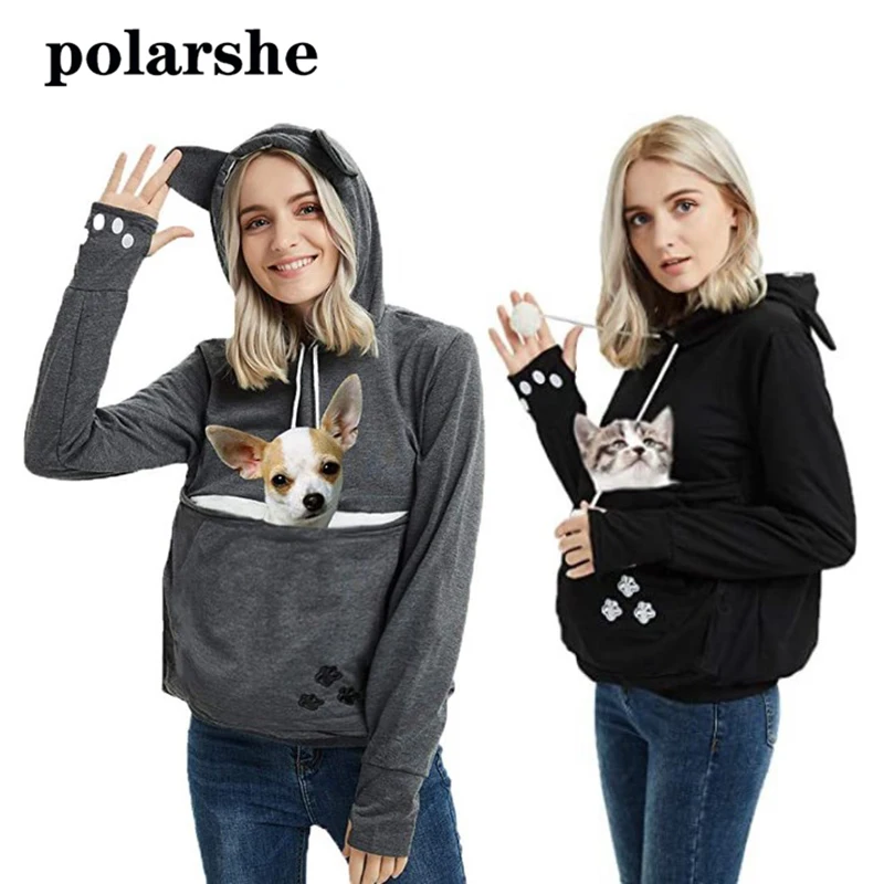 Cat Lovers Hoodie Kangaroo Sweatshirt Dog Cat Pet Paw Dropshipping Animal Pocket Female clothing hooded sweatshirt