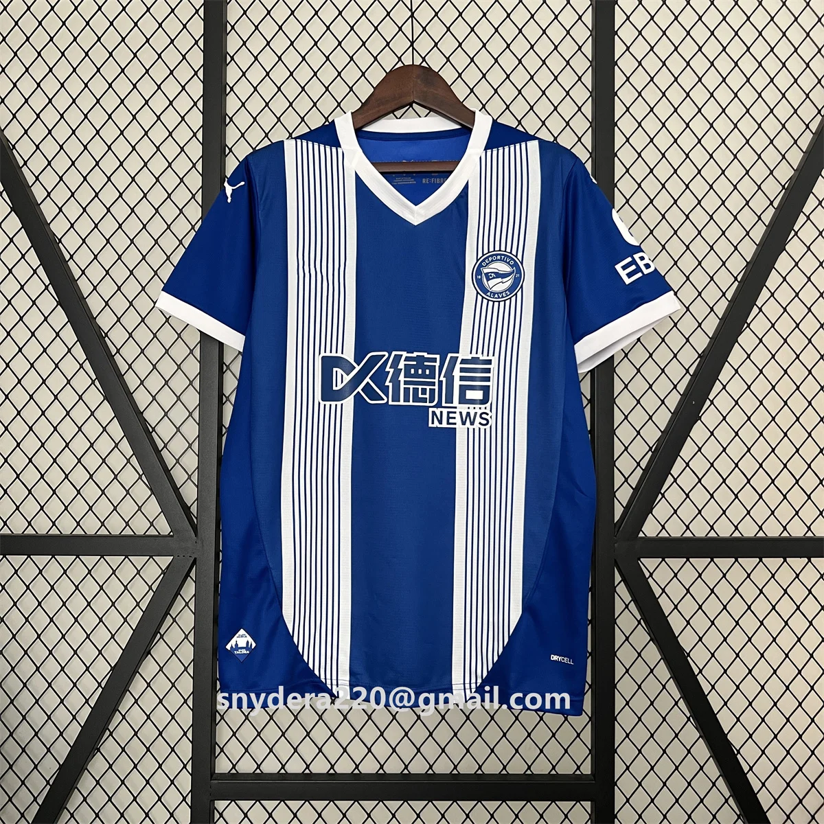 

Мужские футболки Alaves Home Blue, быстросохнущая одежда 2024/25, тренировочные футболки CF Futbol