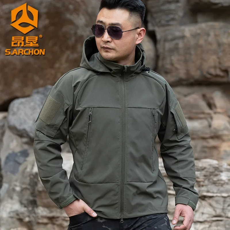 men's-outdoor-soft-jacket-windproof-waterproof-multi-pocket-tactical-coat-single-layer-glued-polyester-fabric-for-all-s