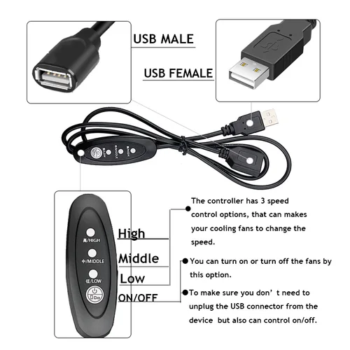 Imagen 2 del producto YOUNUON 120x120x25mm 92x92x25mm 80x80x25mm 5V ventilador de caja de refrigeración de energía USB para receptor DVR Xbox TV Box enrutador