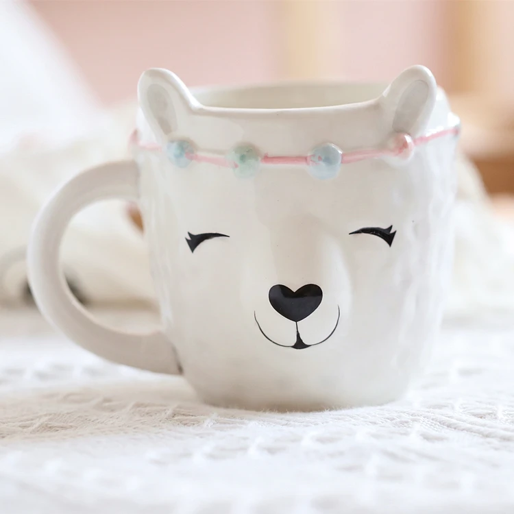 

Alpaca Ceramic Tea Coffee Mugs, Milk Mug, Home Decor Crafts, Room Wedding Decoration, Sculpture, Office, Animal Tea Cup Gift