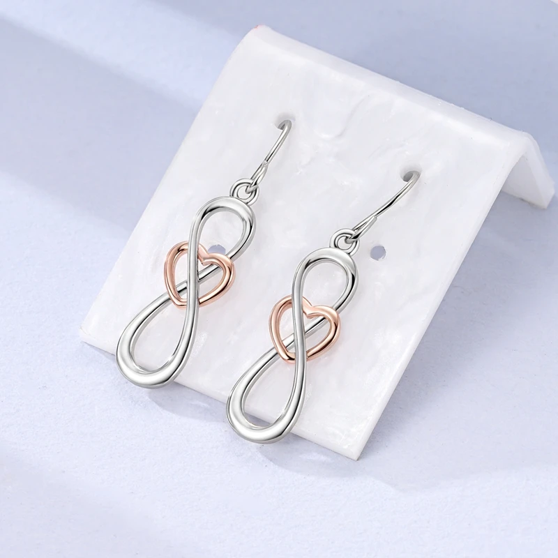 925 Sterling Silver Earrings Women Infinite Love Drop Earring For Anniversary Wedding Jewelry Gifts