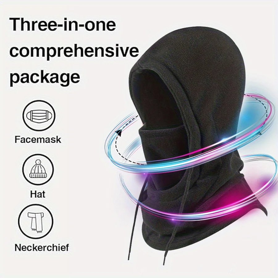 Winter Balaclava Face Mask, Windproof Thermal Hooded Scarf for Skiing Cycling Fishing, Cold Weather Sports Gear, Christmas Gift