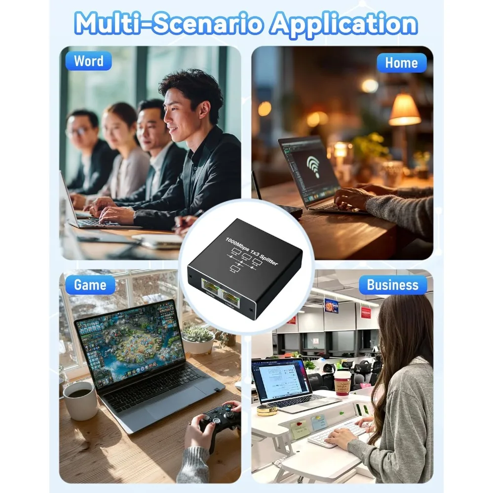 Splitter RJ45 da 1 a 4/3/2 Splitter connettore di rete ad alta velocità 1000Mbps 4 dispositivi Rete contemporaneamente per cavo Cat6/7/8