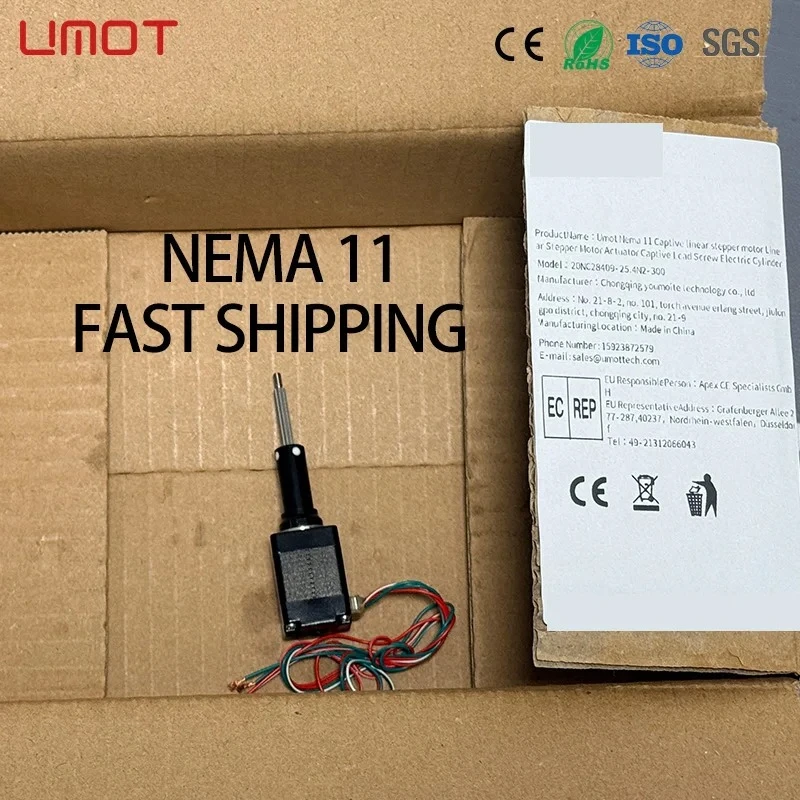 Umot Nema 11 Captive Linear Stepper Motor Linear Stepper Motor Actuator Captive Lead Screw Electric Cylinder Lifting 3D Printer