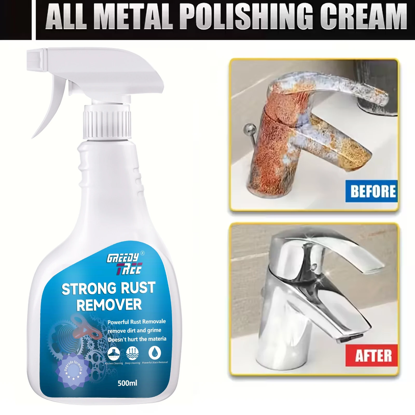 Heavy-Duty Rust Converter Spray - Fast-Acting Formula for Cars, Trucks, Motorcycles & Heavy Equipment | Converts Rust to Protect