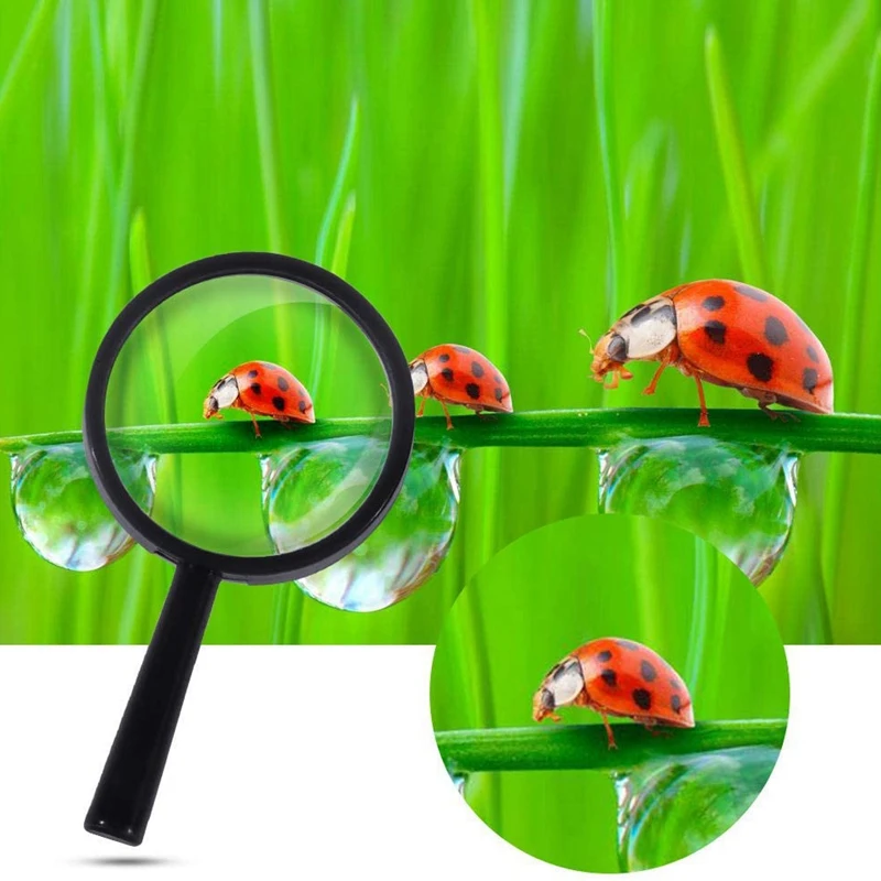 Kids Magnifying Glass 8 Pcs, Plastic Handheld Mini Portable Magnifying Glass Small Children Magnifier Toys For Explorer