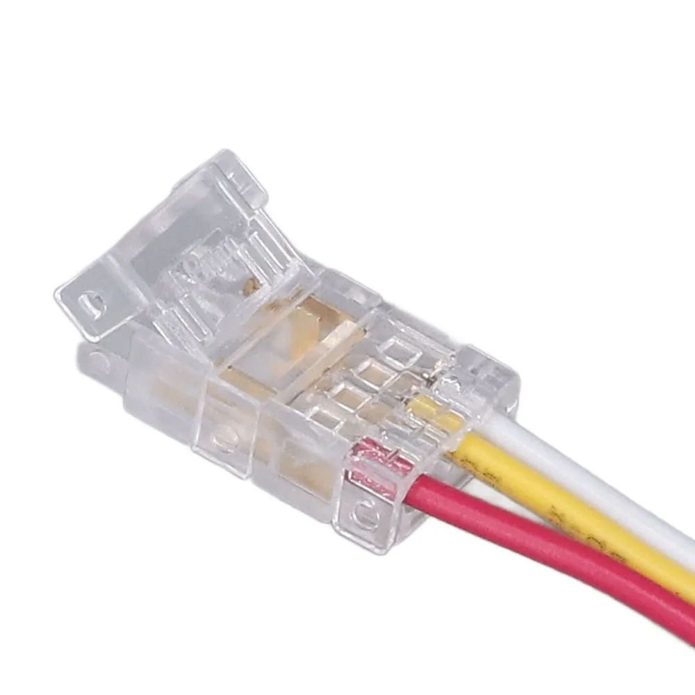 10pcs Strong 3Pin LED Light Strip Connectors 8mm/10mm Transparent Light Strip Connectors COB LED Strip Connectors For Party