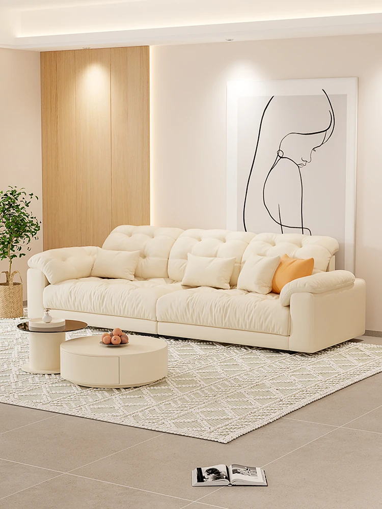 

Cream style technology fabric living room, simple modern light luxury home sofa