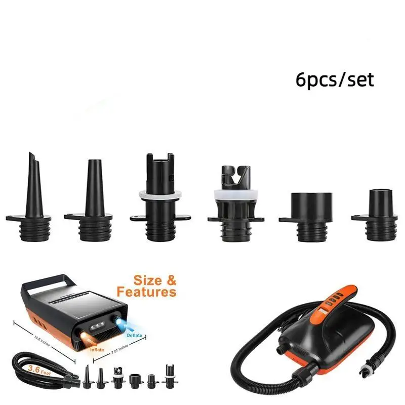 6Pcs Pump Hose Nozzles Inflatable Air Pumps Hose Nozzle Kit Kayak Air Pump Tube Adaptor Accessories