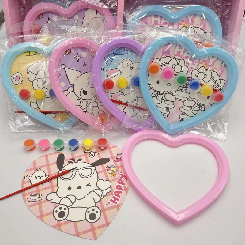 12pcs Sanrio Diamond Painting Children Cartoon Hellokitty My Melody Cinnamoroll Handmade Dotted Diamond Crystal Painting Diy Toy