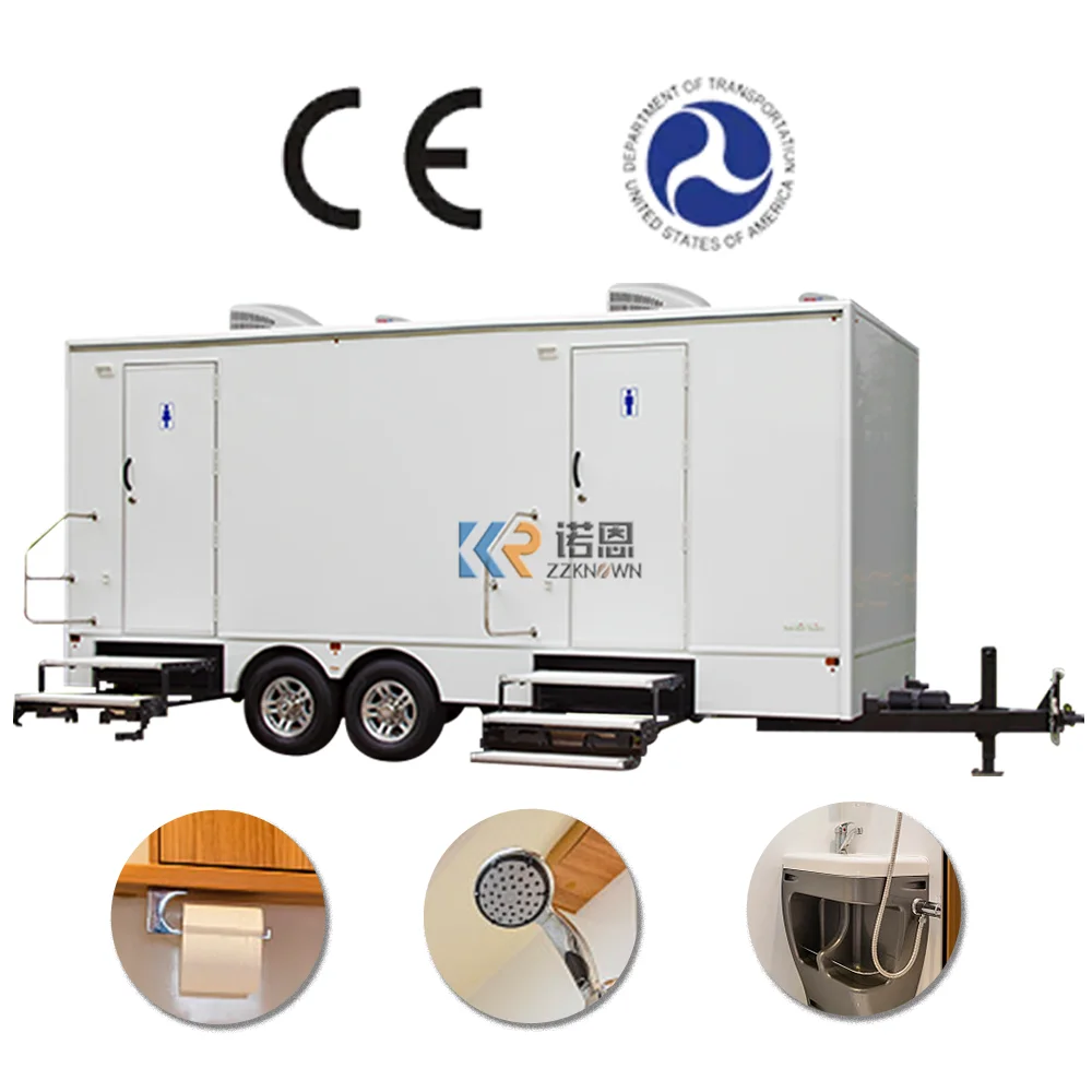 

Outdoor Mobile Bathroom Portable Restroom Toilets Trailers Luxury High Quality Toilet Bathroomt Trailer