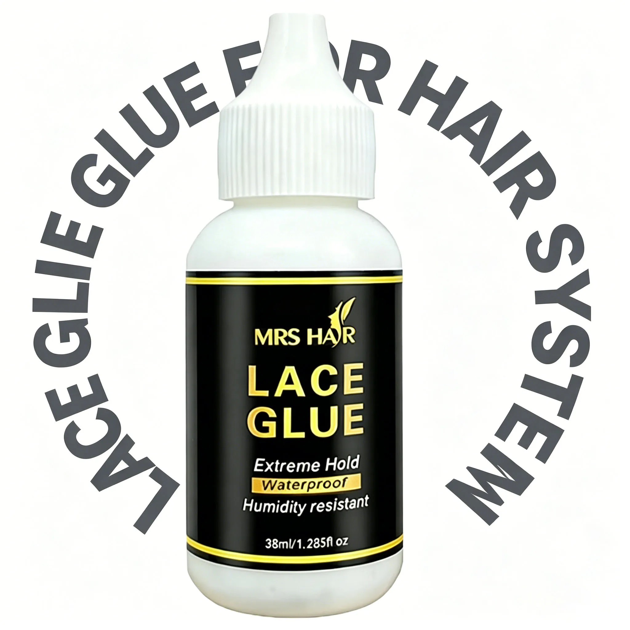 

38ml Lace Glue for Wigs, Strong Hold Waterproof Adhesive for Frontal Hairpieces, Humidity Resistant