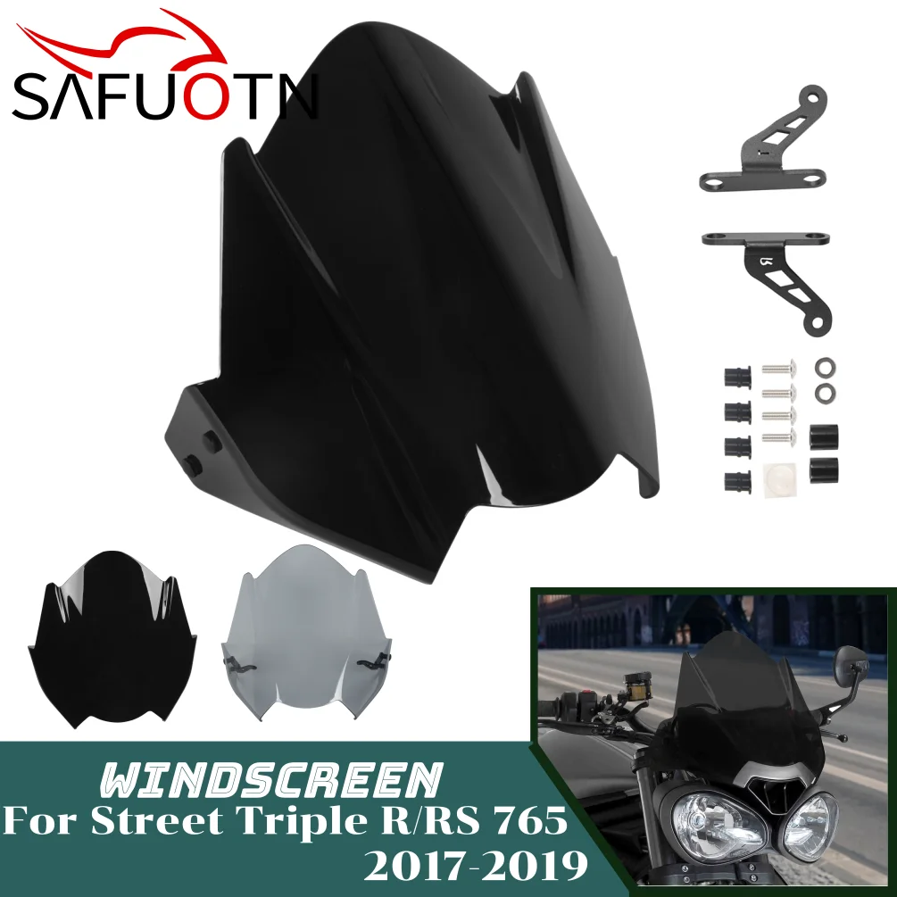 

RS765 R765 Windshield Windscreen For Triumph Street Triple RS R 765 2017-2022 2019 Speed Motorcycle Wind Deflector Shield Screen