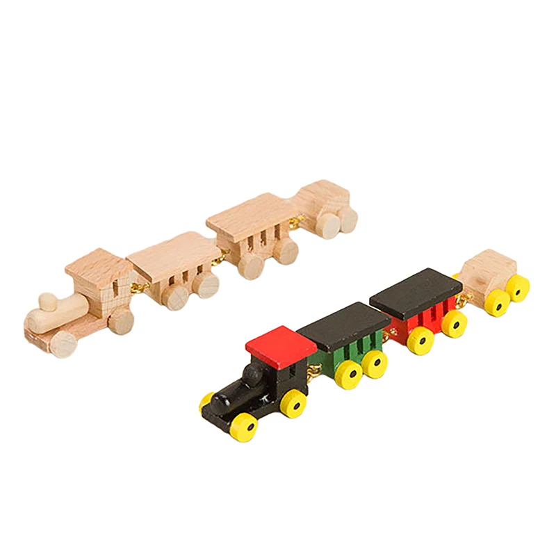 Mini Tren De Madera A Escala 1/12 – Locomotora En Miniatura Para Casas De Muñecas Y Maquetas DIY