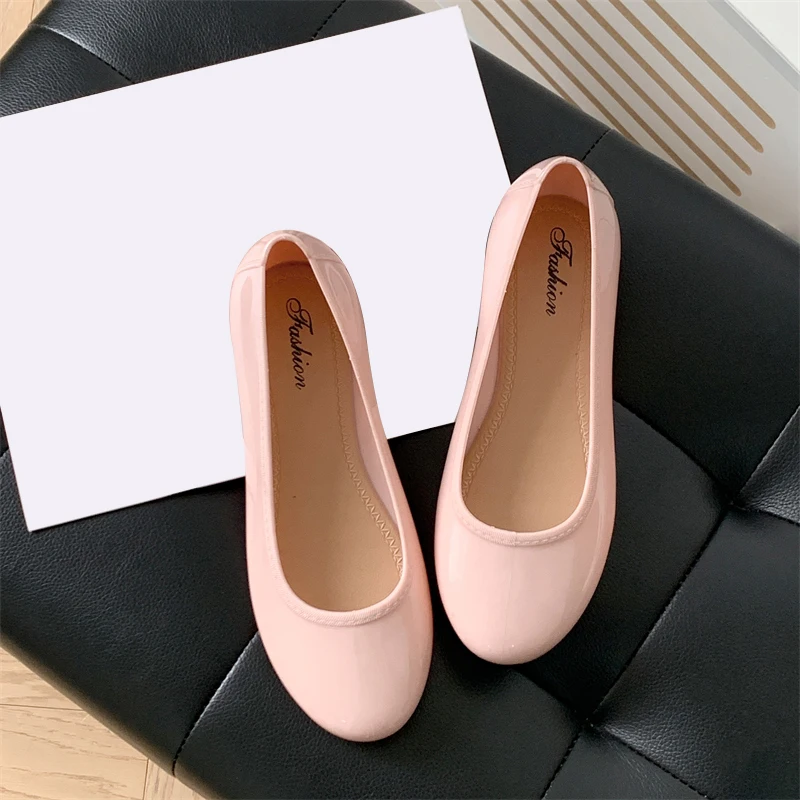 Women\'s New Summer PVC Outer Wear Sandals New Fashion Solid Color Single Shoes Casual Flat Low Top Female Sandals