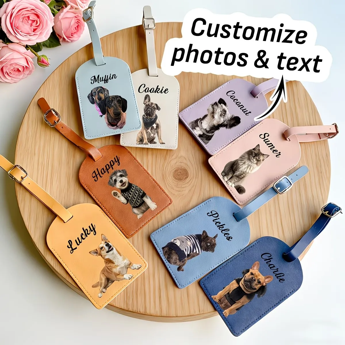 Custom Boarding Pass And Personalized Pet Luggage Tag Featuring a Photo And Surname, Ideal for Pet Lovers And As Travel Gift