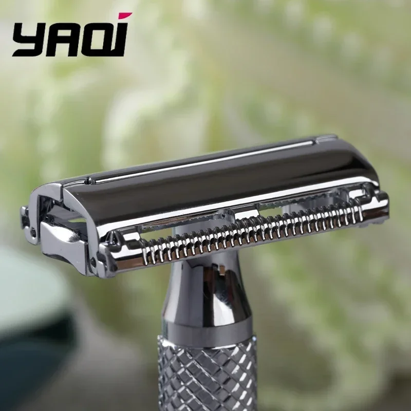 YAQI Monarch Chrome Color Safety Razor and Shaving Soap Kit for Facial Cleansing