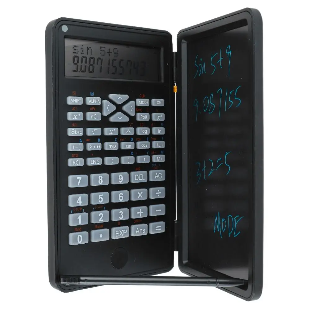 12 Digit Scientific Calculators LCD Notepad Writing Pad Function Calculator Multifunctional Foldable Math Calculator