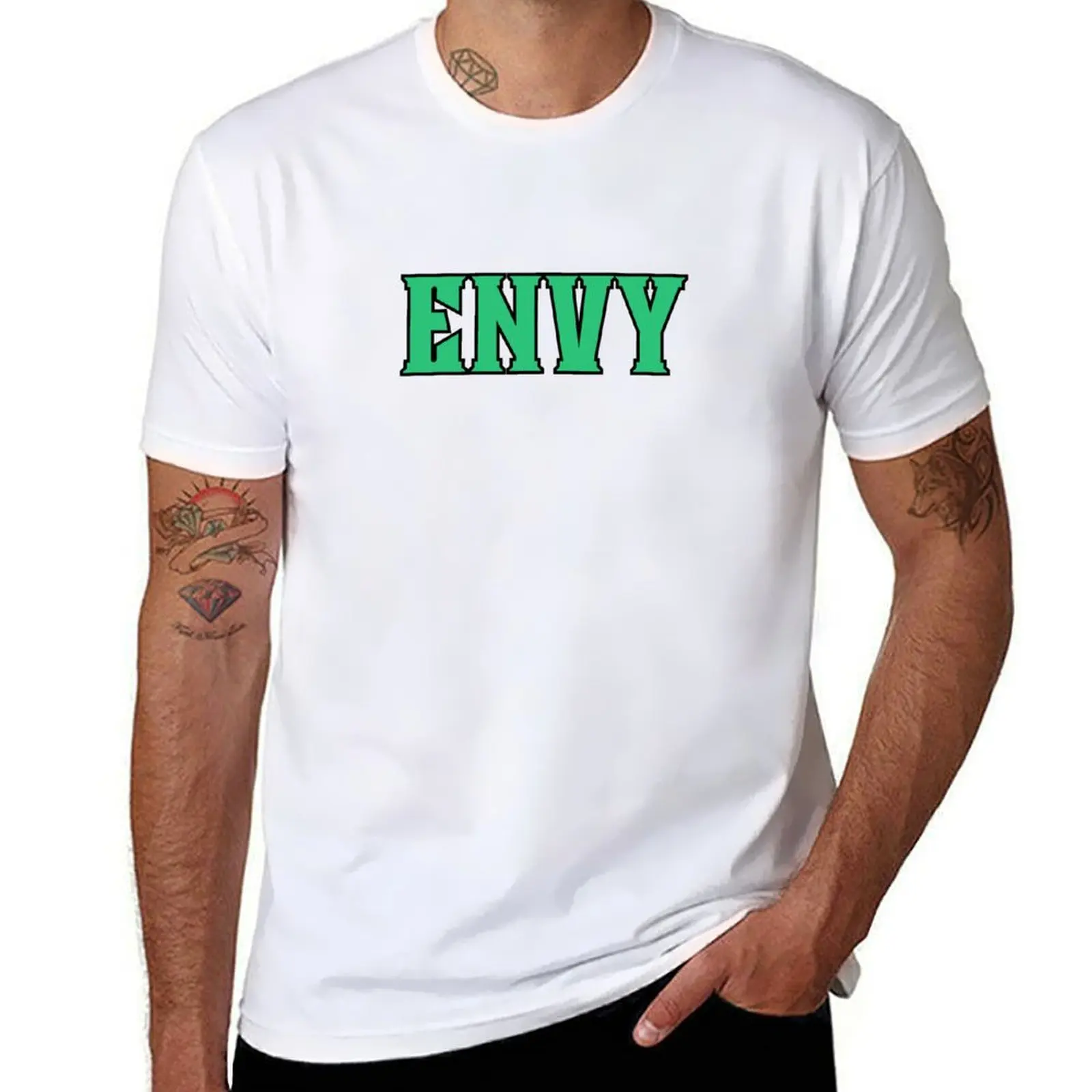 

Green t T-Shirt shirts t man cotton 100% cotton anime tshirt Envy heavy Text shirt