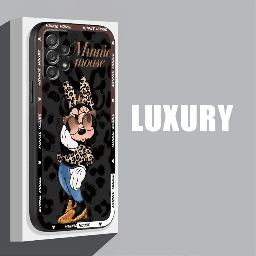 Disney Leopard Mickey phone Case for Samsung A51 A52 A71 A72 4G 5G A52s A53 A54 A55 A73 5G A21s A31 A41 A16 5G A50 A50s A70 A70s