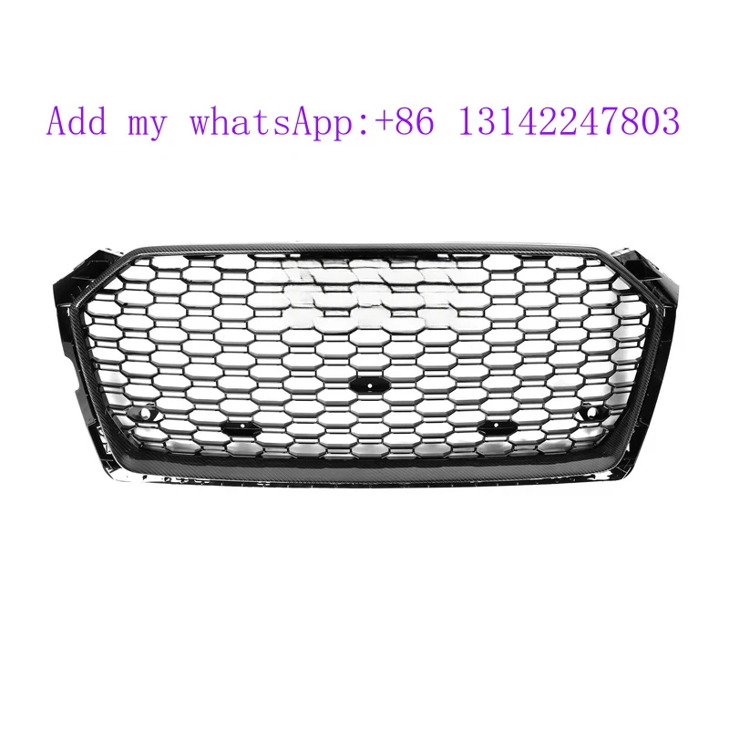 

High Quality Carbon Fiber Frame +ABS RS5 Style GRILL for A5 S5 B9 Change to RS5 2017-2019 Front Bumper Grille